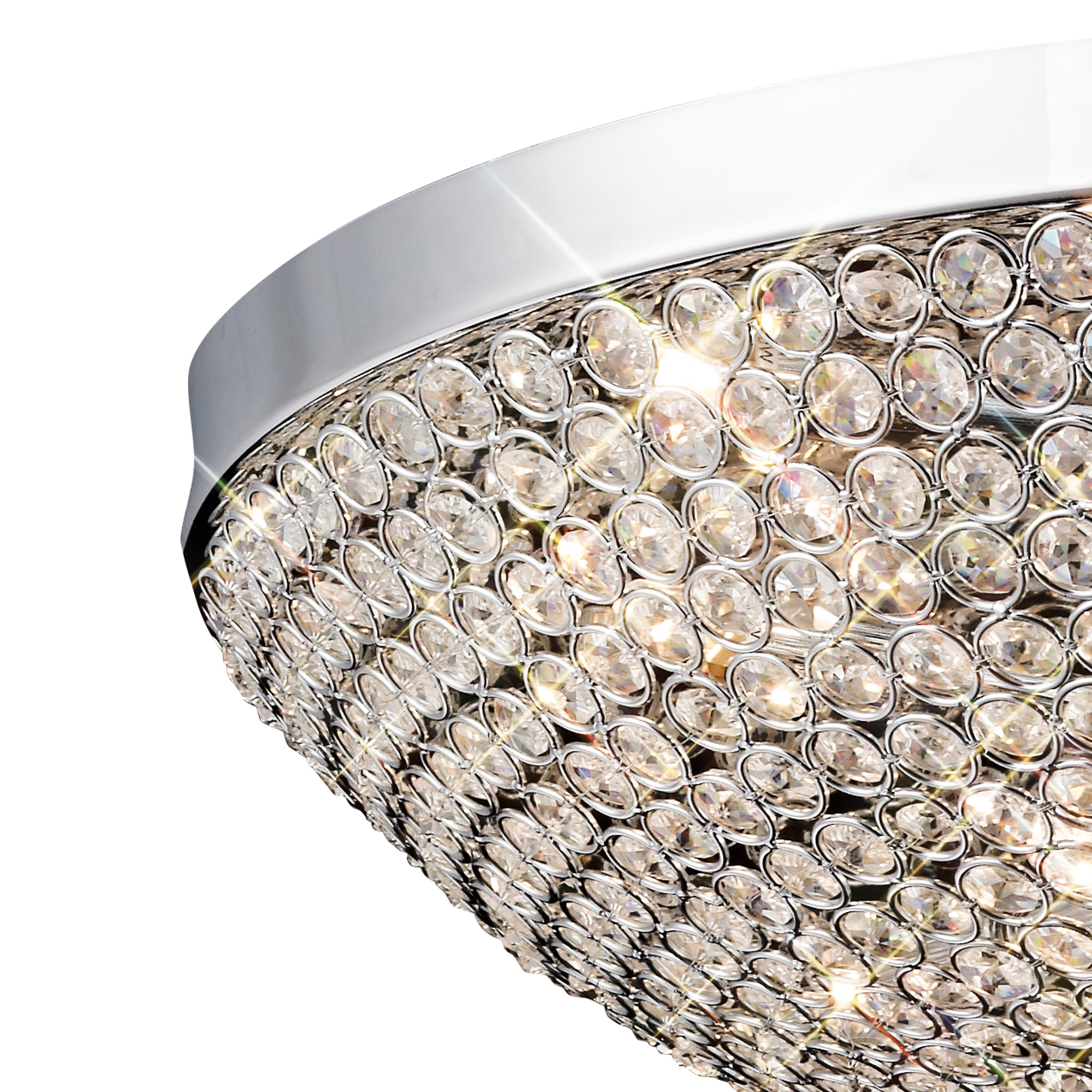 Ava Crystal  Flush Ceiling 9 Light IL30189  Diyas Ava Polished Chrome